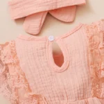 0-18-Months-Newborn-Baby-Girl-Plain-Soft-Bodysuit-Lace-Flared-Sleeve-Summer-Romper-with-Headband