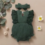 0-18-Months-Newborn-Baby-Girl-Plain-Soft-Bodysuit-Lace-Flared-Sleeve-Summer-Romper-with-Headband